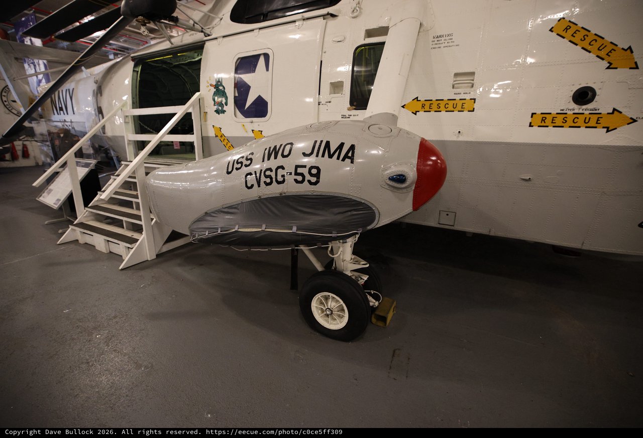 USS Iwo Jima Naval Rescue Helicopter on Display