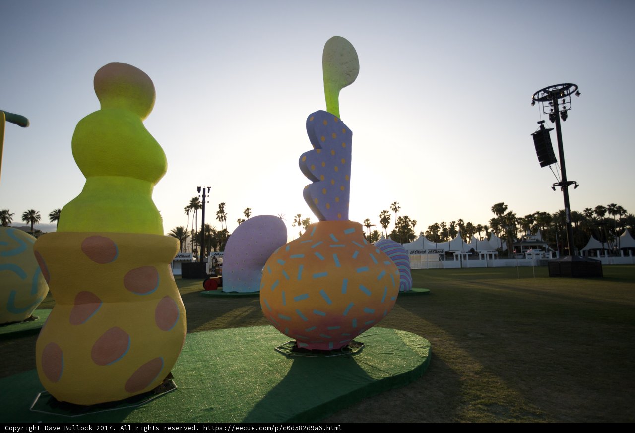 Colorful Sculptures in an Outdoor Field