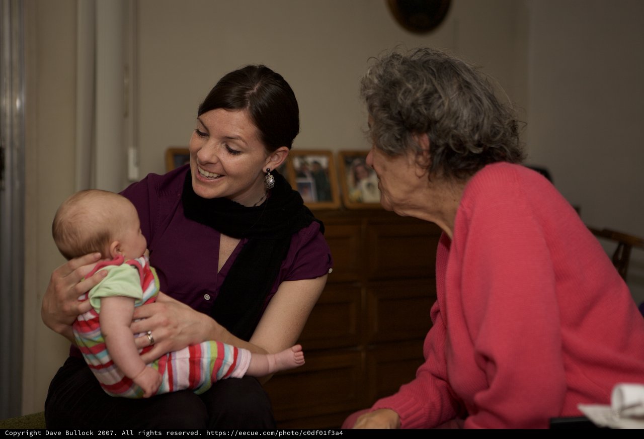 Three Generations Share a Tender Family Moment