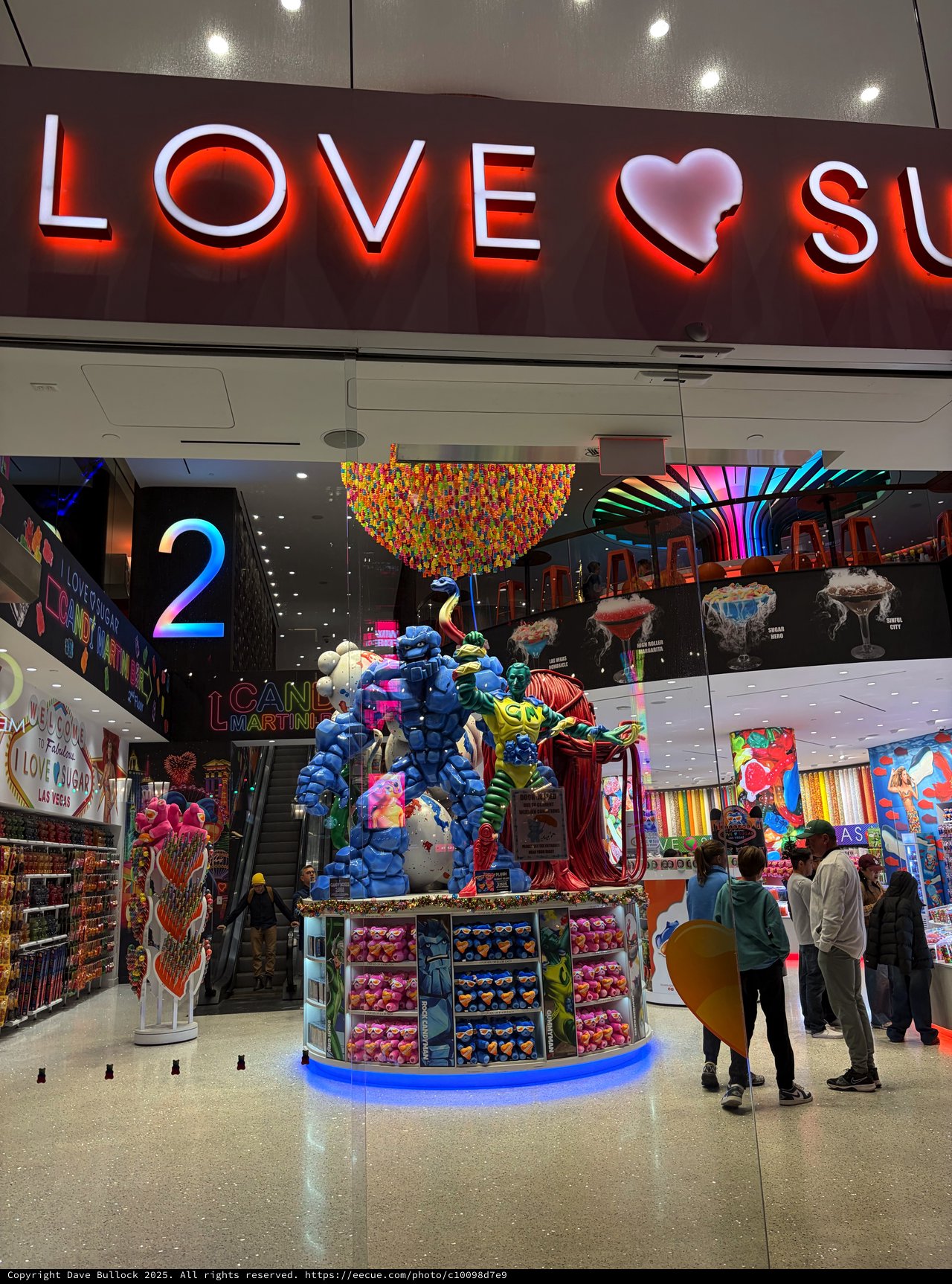 Colorful Candy Store Display with Giant Gummy Bear Sculpture