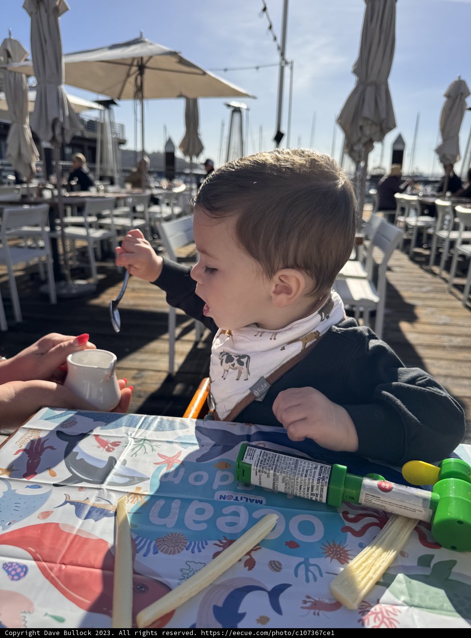 'Sunday Brunch Delights: Baby Wesley's First Taste of a Sandwich'