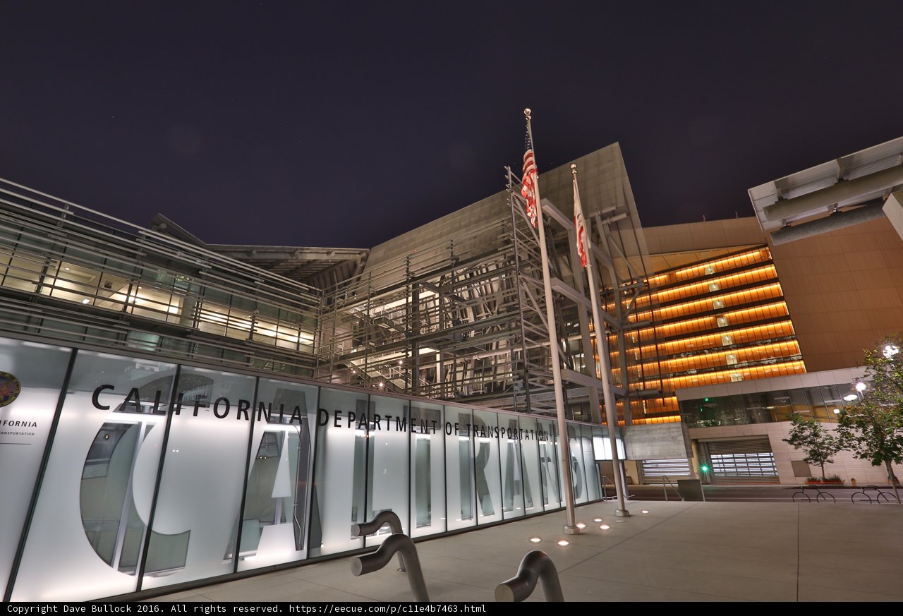 Glass-Walled Convention Center with a Proud Flag