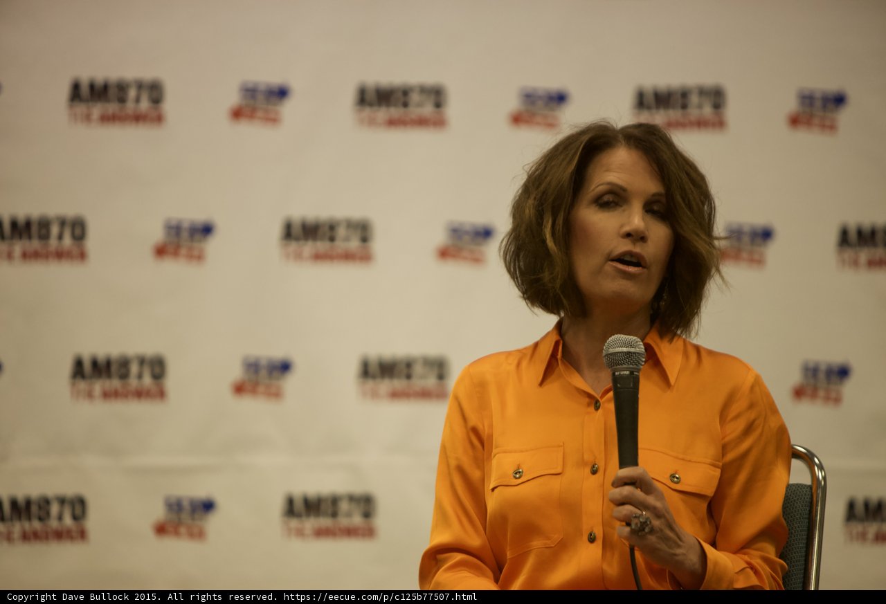 Michele Bachmann addresses the crowd at Politicon