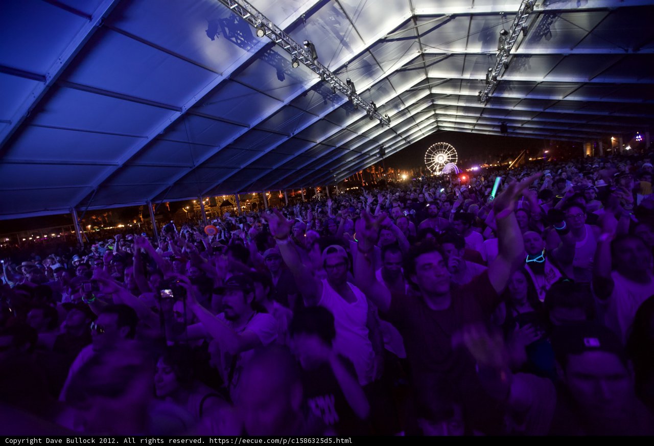 Nightlife Crowd in Urban Tent