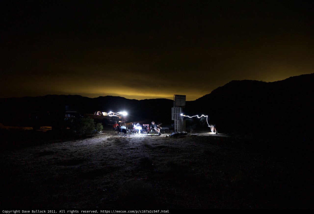 Nighttime Campfire at Hillside Oasis