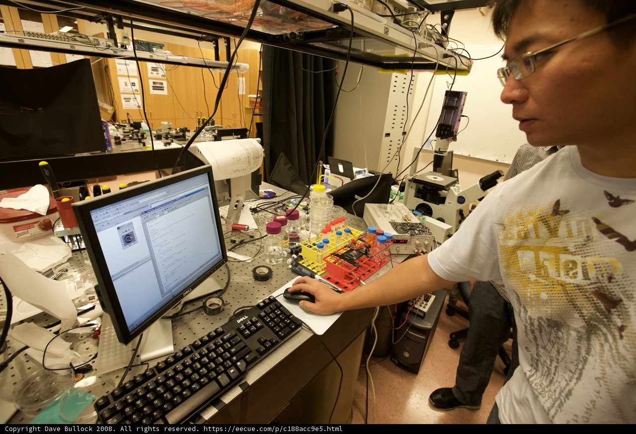 Man at Computer in Lab