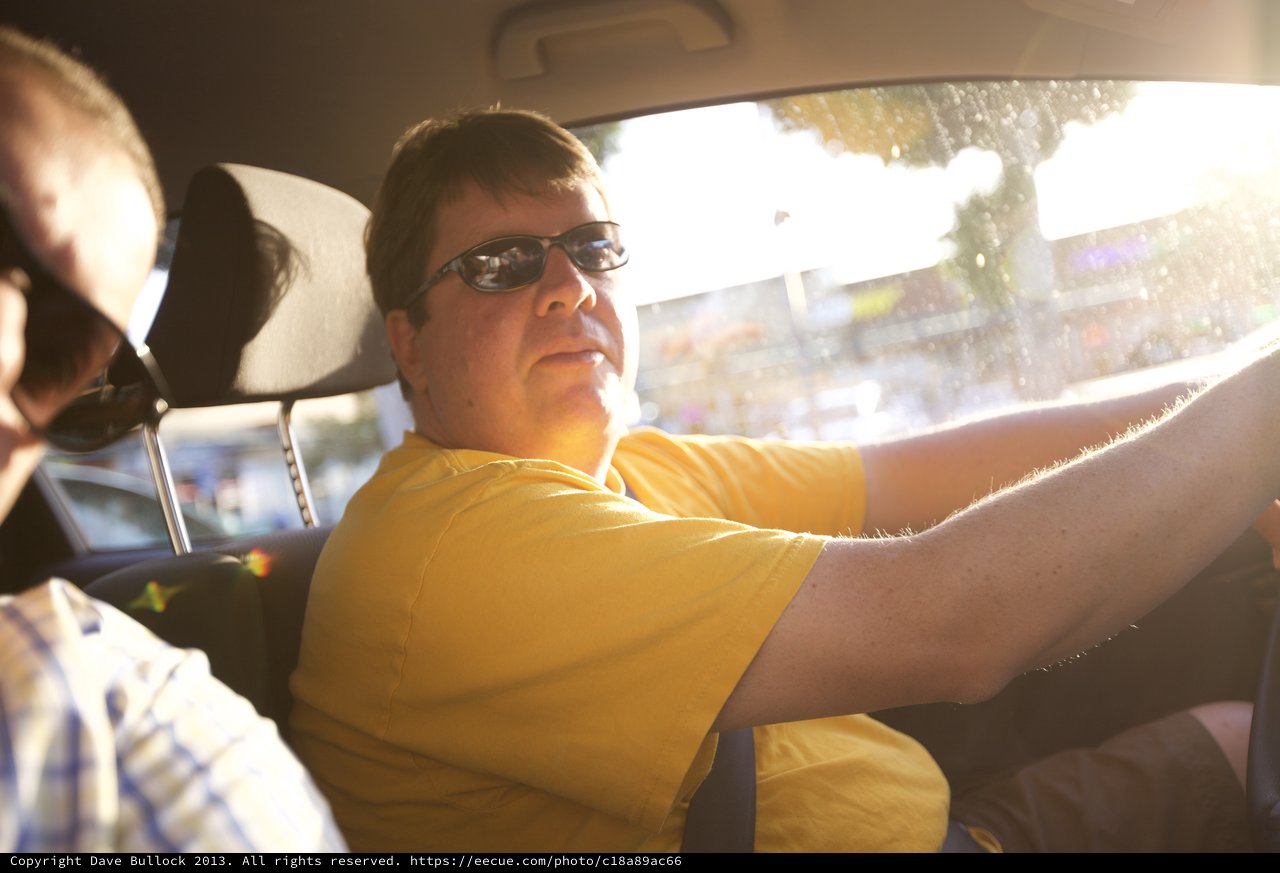 Golden Hour Drive: Man Behind the Wheel