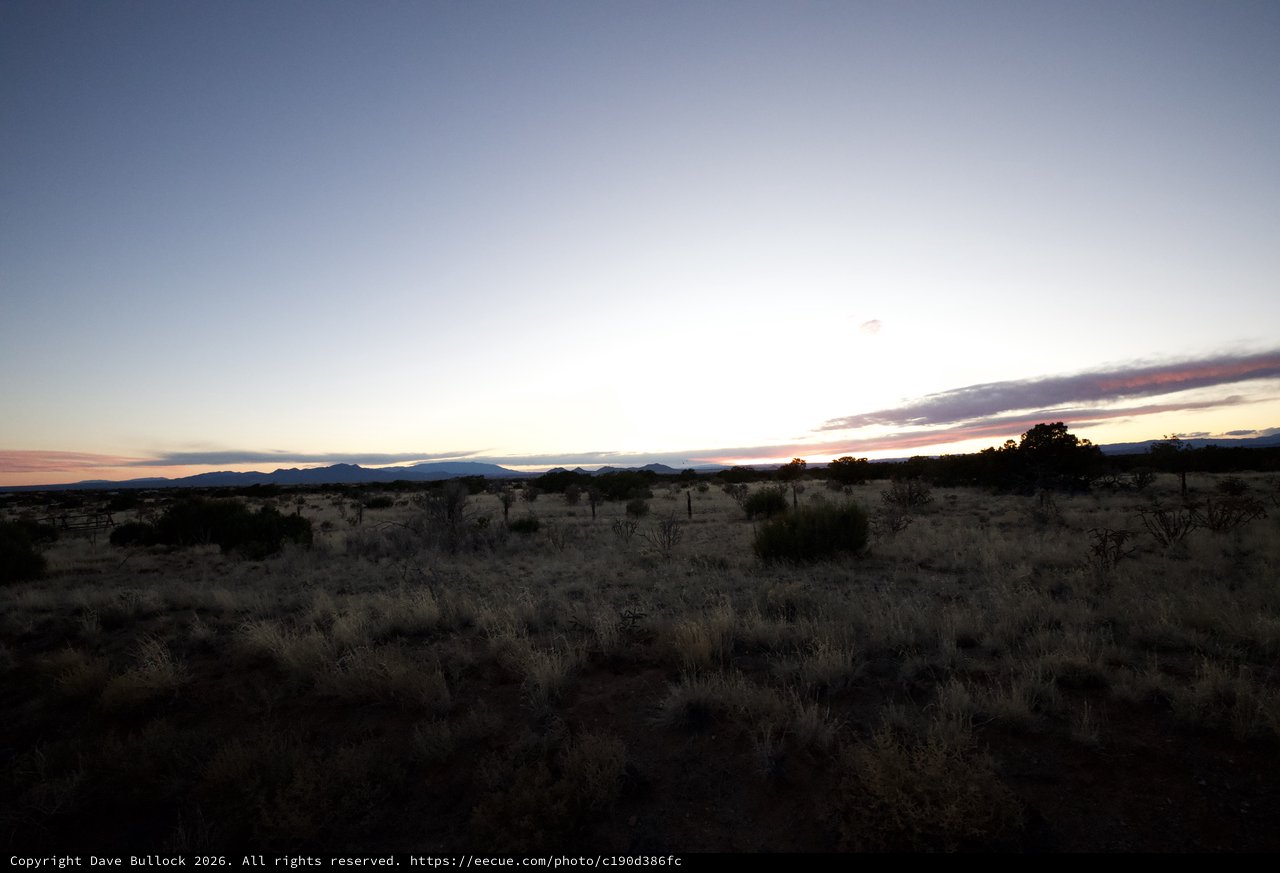 Desert Twilight Over Southwestern Landscape at Dusk