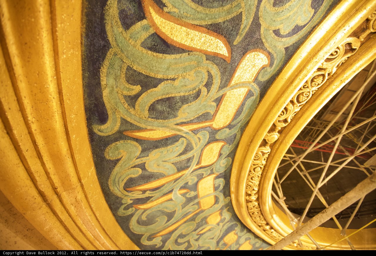 The Ornate Gold and Blue Ceilings of a Church
