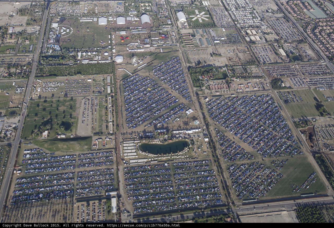 A Bird's Eye View of the Coachella Parking Lot