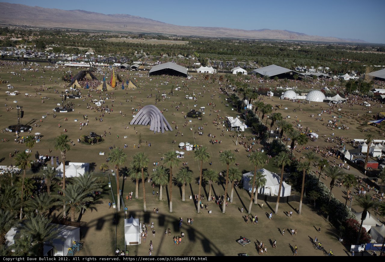 Aerial View of Coachella Valley Music and Arts Festival