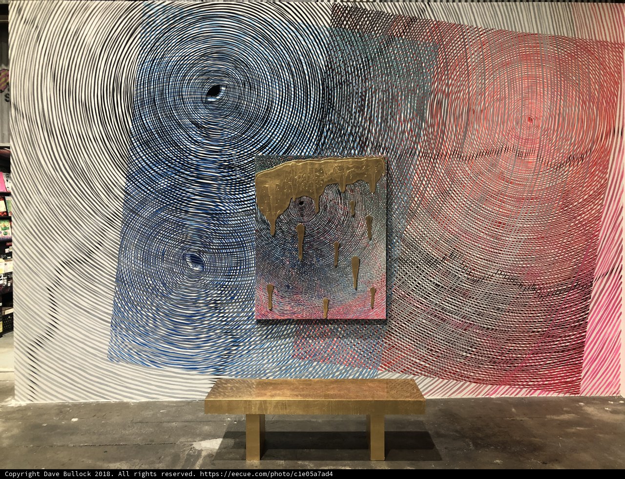 Artistic Bench in front of Modern Painting