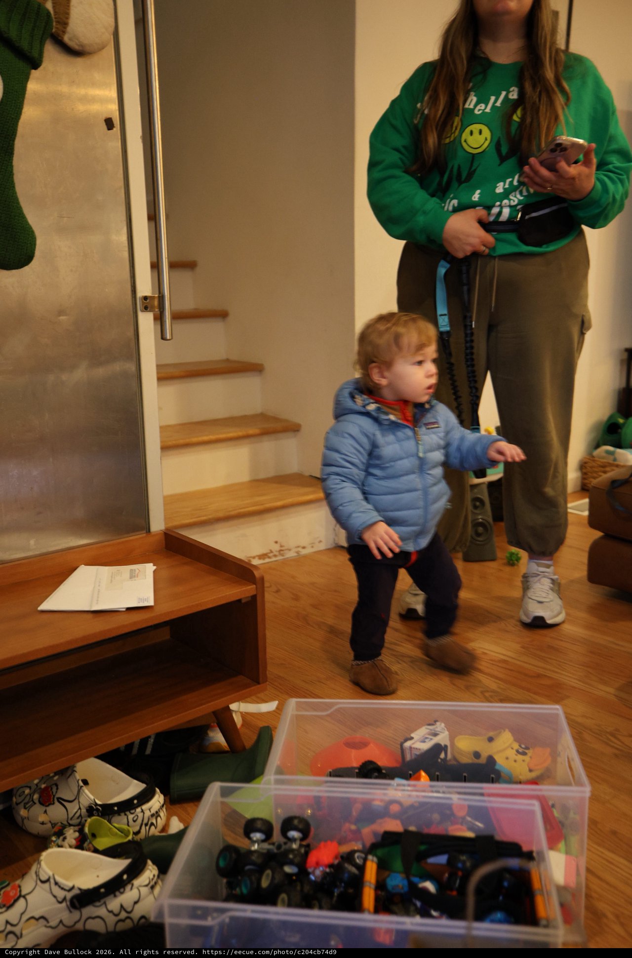 Young Child Exploring Indoor Play Area at Home