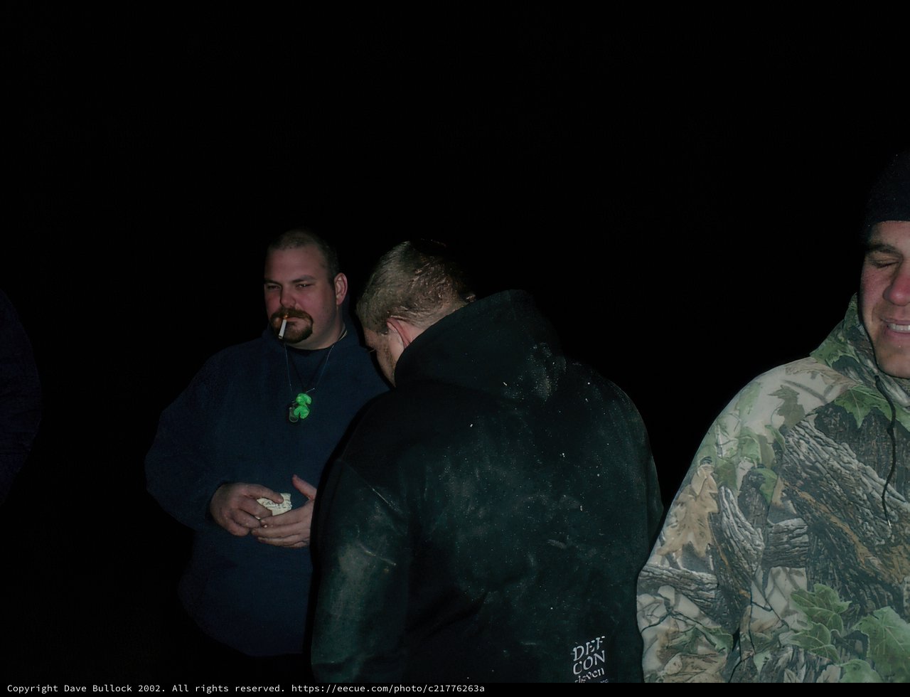 Three Men in the Dark with their Phones