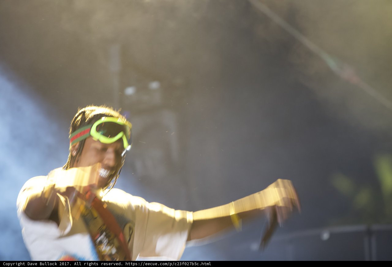 Man in Green Helmet Rocks Coachella Stage