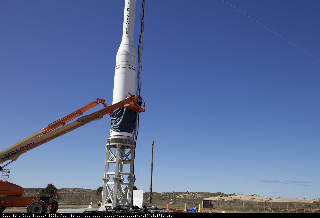 Rocket Launching into the Clear Blue Sky
