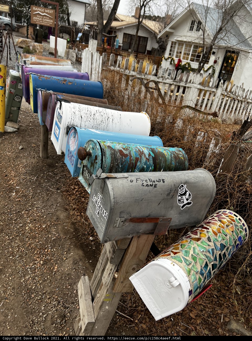 Graffiti-Clad Mailboxes in Madrid, New Mexico