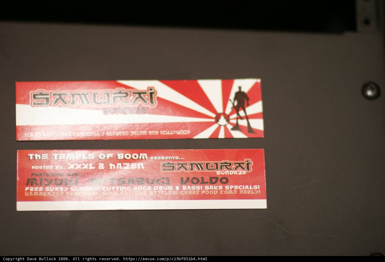 Advertisement Sticker on Metal Door