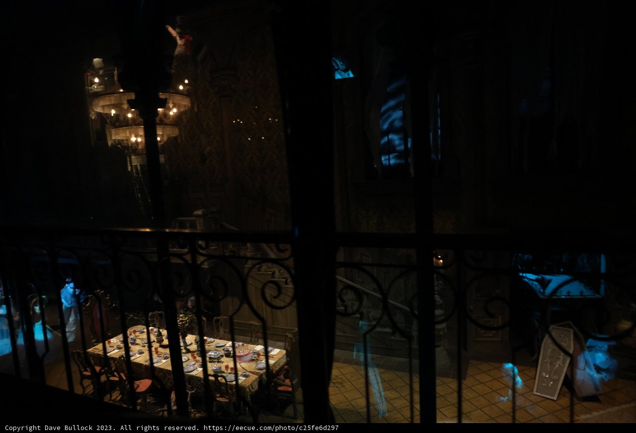 Haunted Mansion Dining Scene at Night