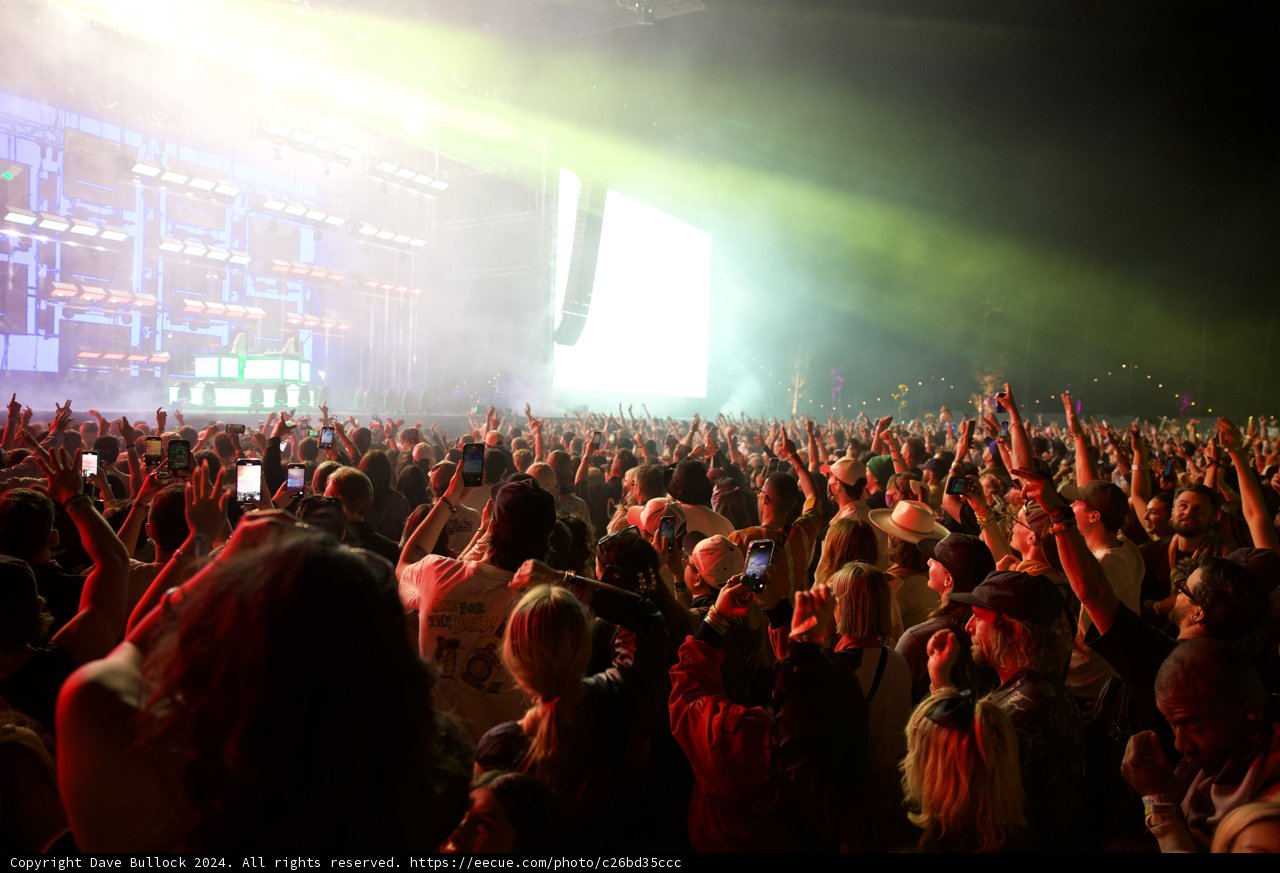 Electric Atmosphere: Coachella 2024 under the Night Sky