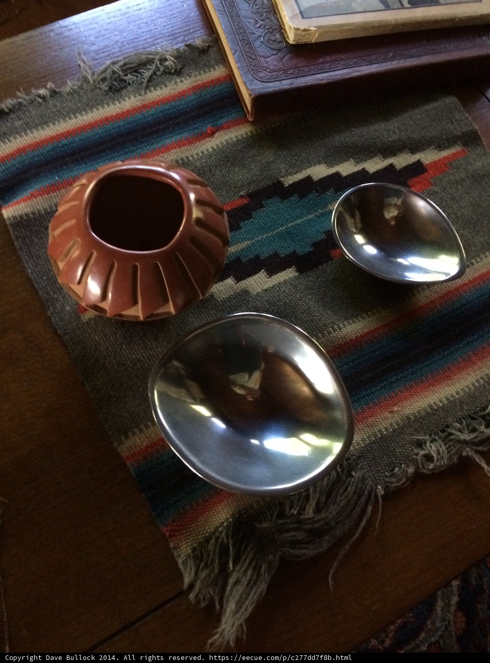 Table Setting with Pottery Bowls and Vase