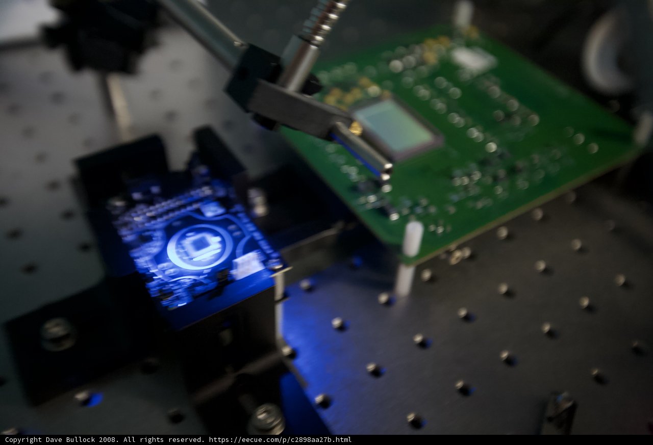 Blue Light on Circuit Board