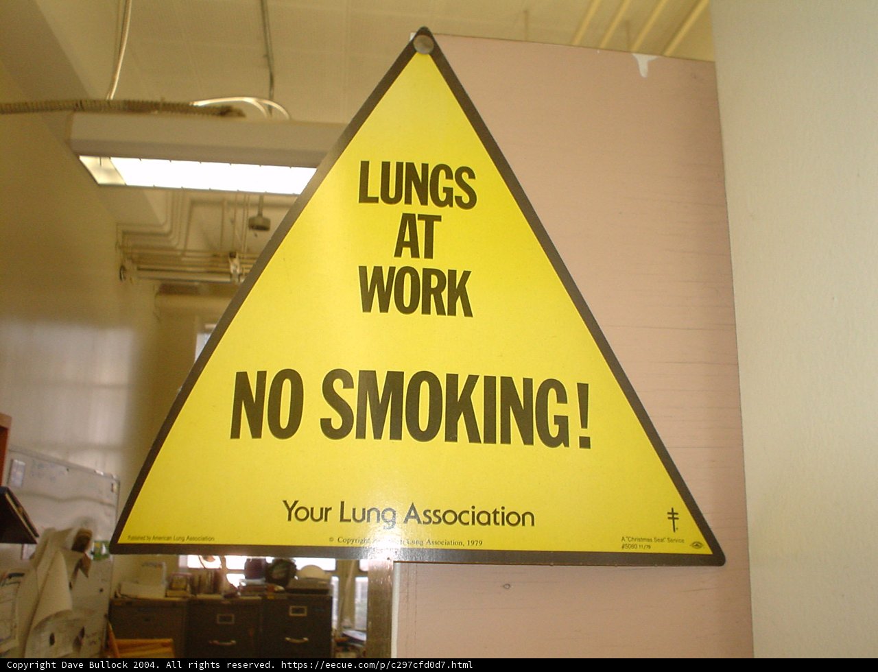 No Smoking Sign for Lungs at Work