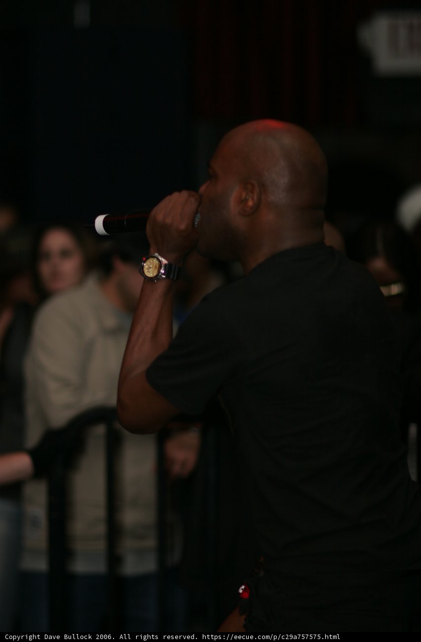 MC Q rocking the mic at Brocky Funktion