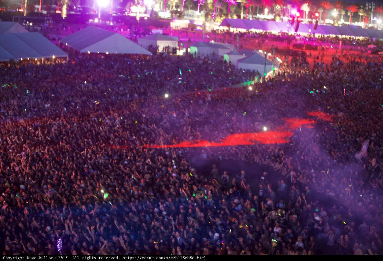 Lights and Lively Crowd at Coachella