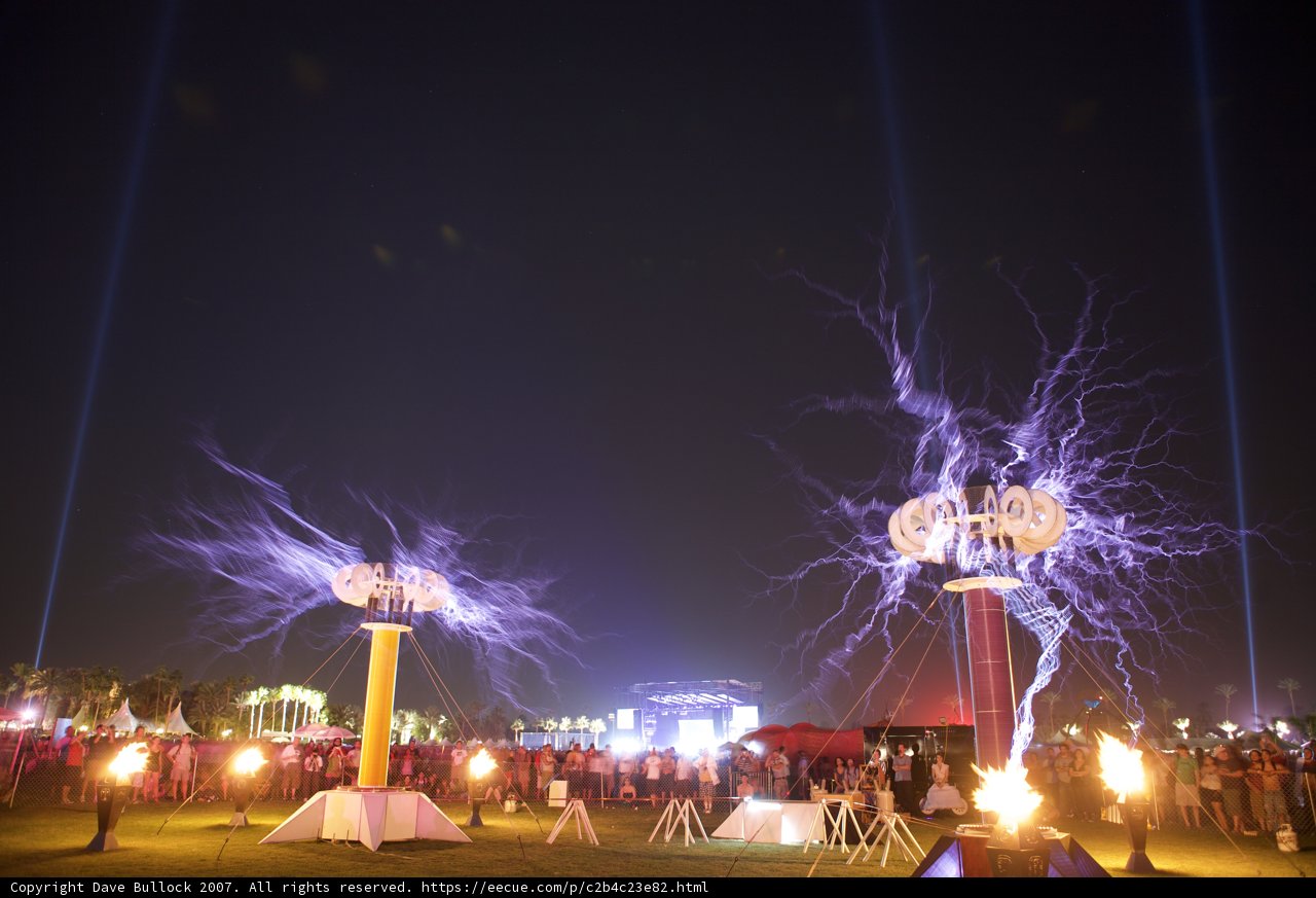 Electrifying Light Show at Burning Man Festival