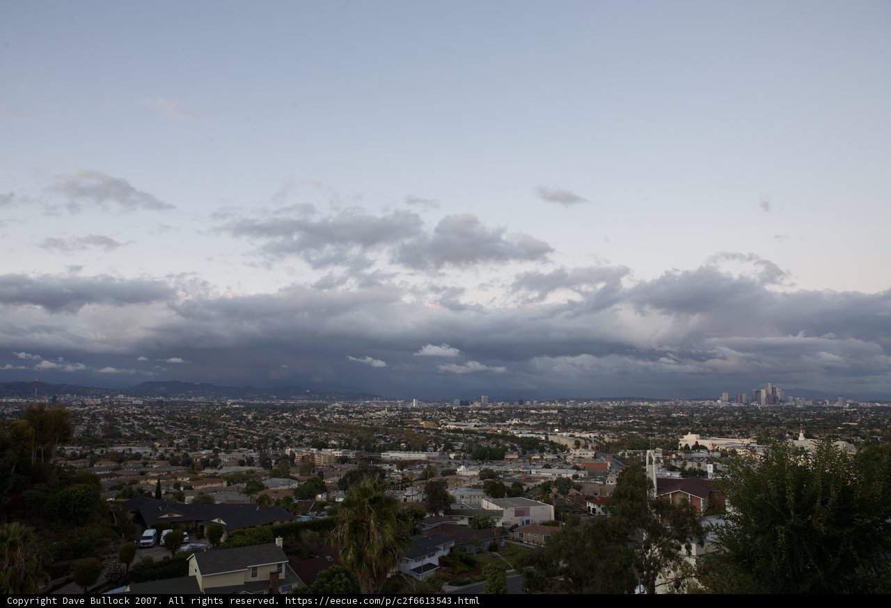 Cloudy Cityscape from Hillside