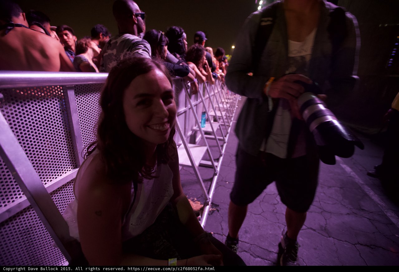Smiling Woman at Barricade