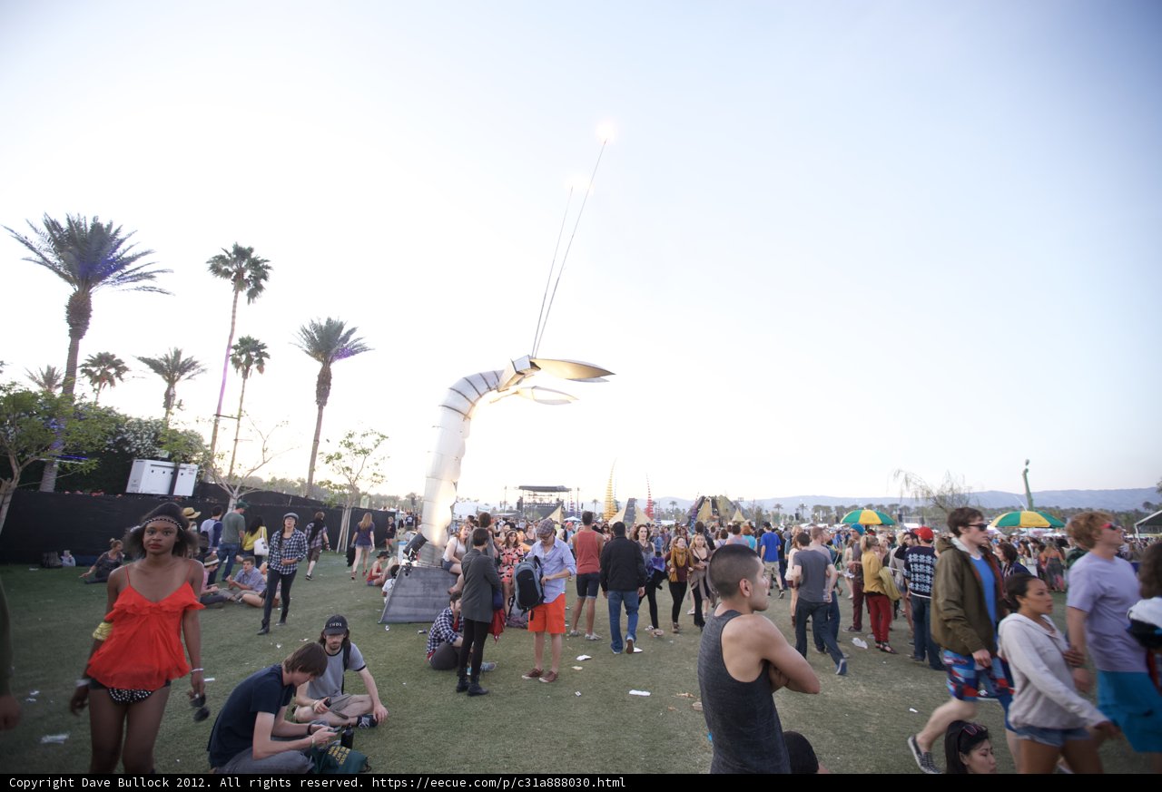 Gathering around the Palm Tree Fountain