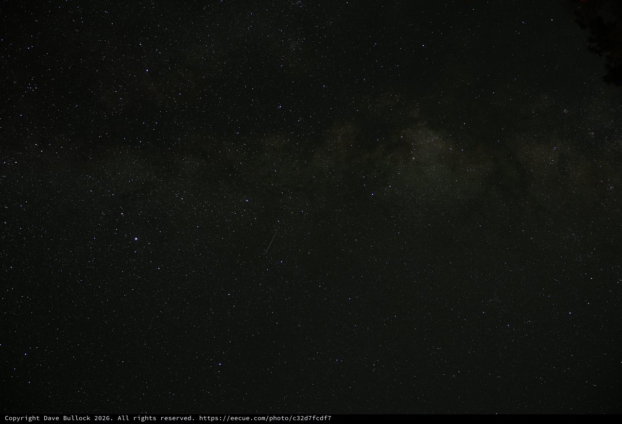 Meteor Streak Over the Milky Way at Lassen