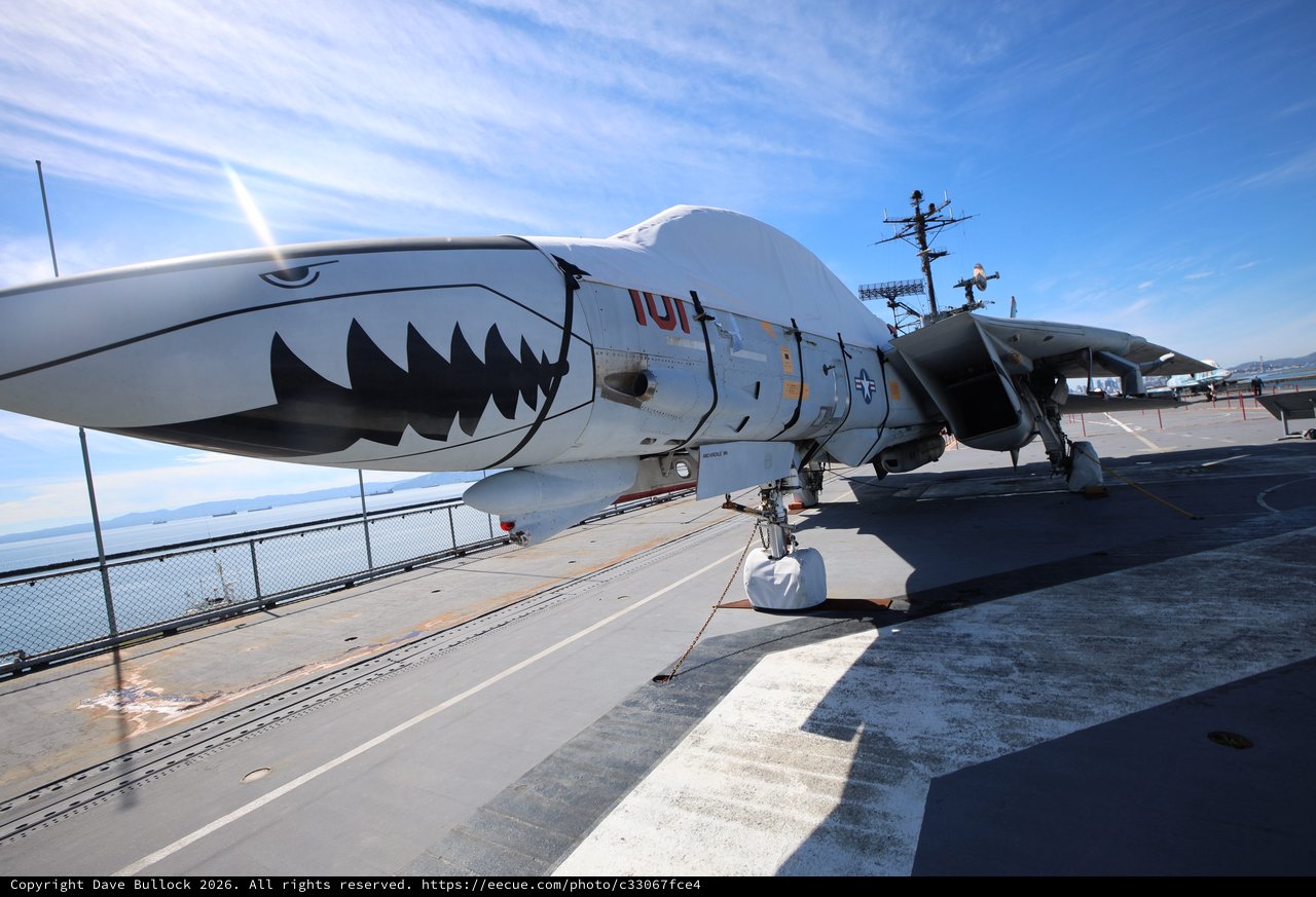 F-14 Tomcat with Shark Mouth on USS Hornet
