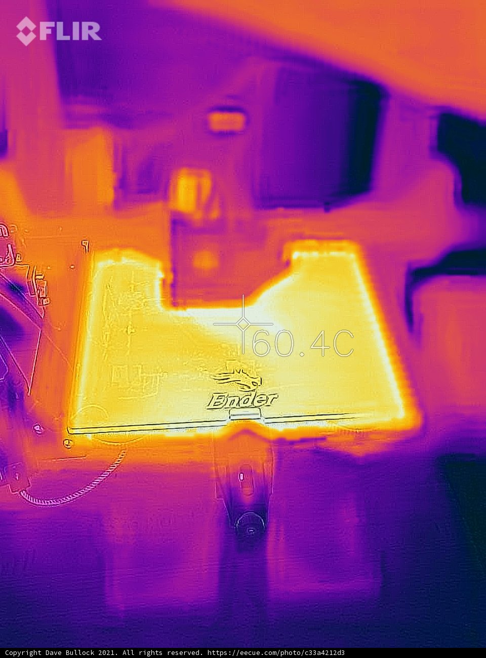 Thermal Imaging of 3D Printer Heated Bed