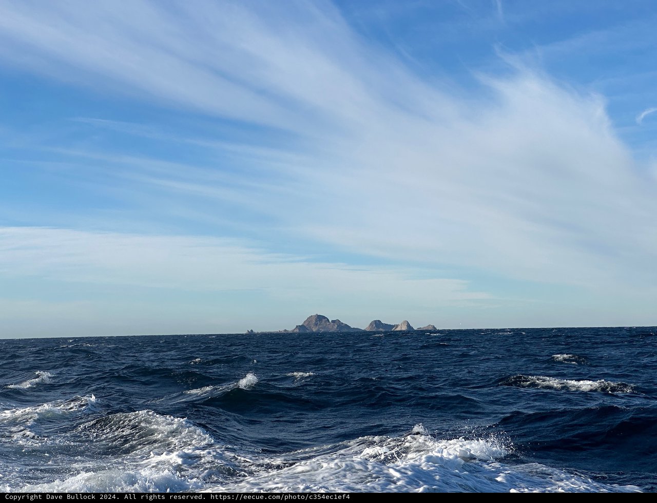 Rocky Islands Rising from Choppy Ocean Waters