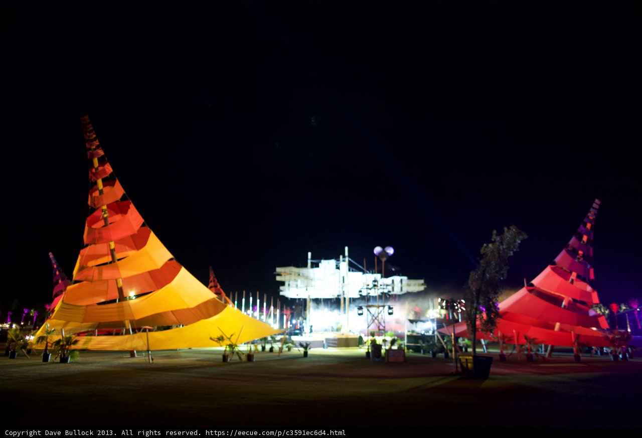 Colorful Tents Illuminate the Night Sky