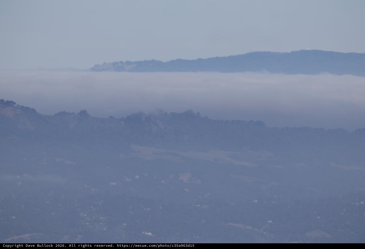 Marine Layer Fog Rolling Over California Hills