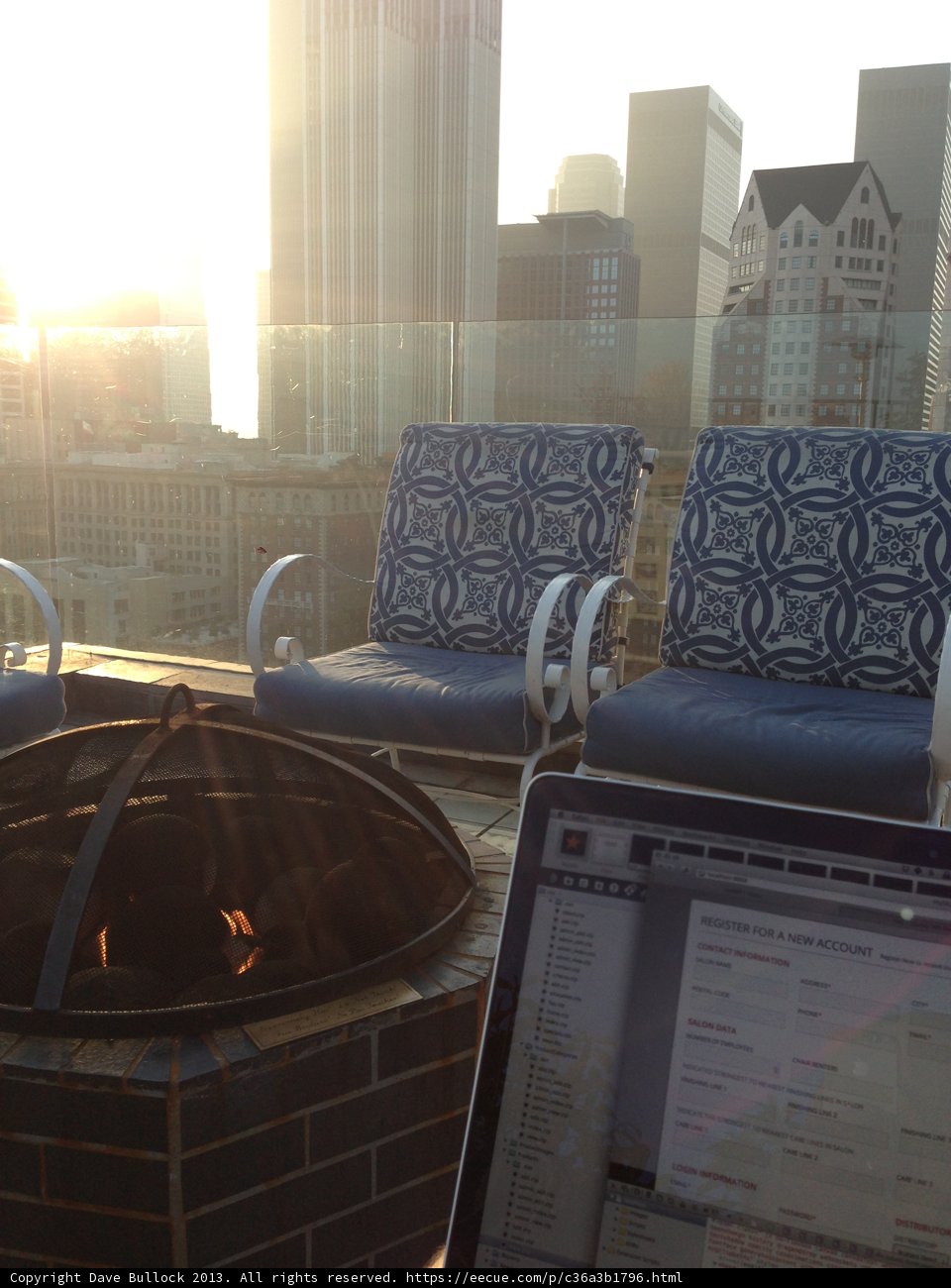 City Living Room with Laptop