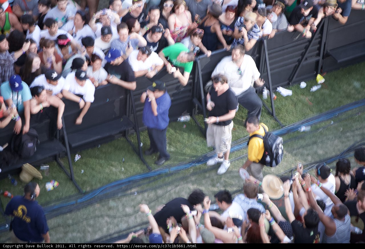 Yellow Shirt Stands Out in Raging Concert Crowd