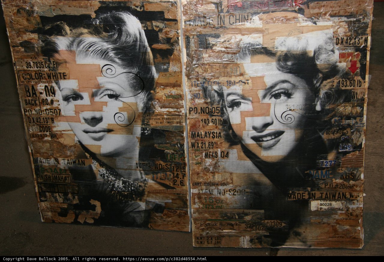 Dual Paintings of Iconic Women on Wooden Boards