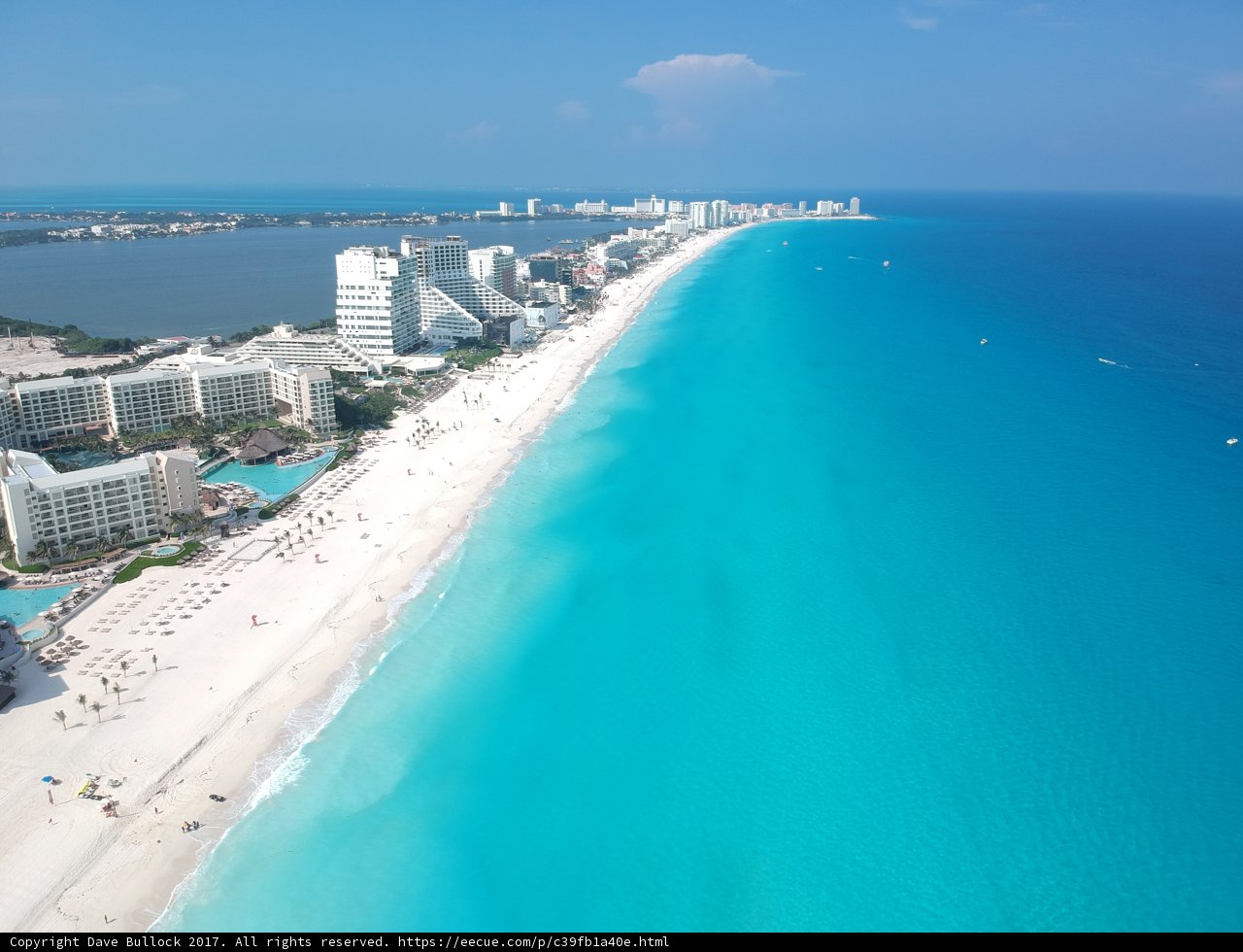 Aerial view of Cancun's stunning coastline