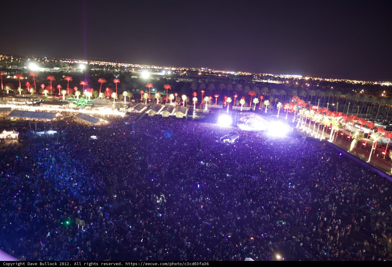 Electric Energy: Nighttime Concert Crowd at Coachella 2012