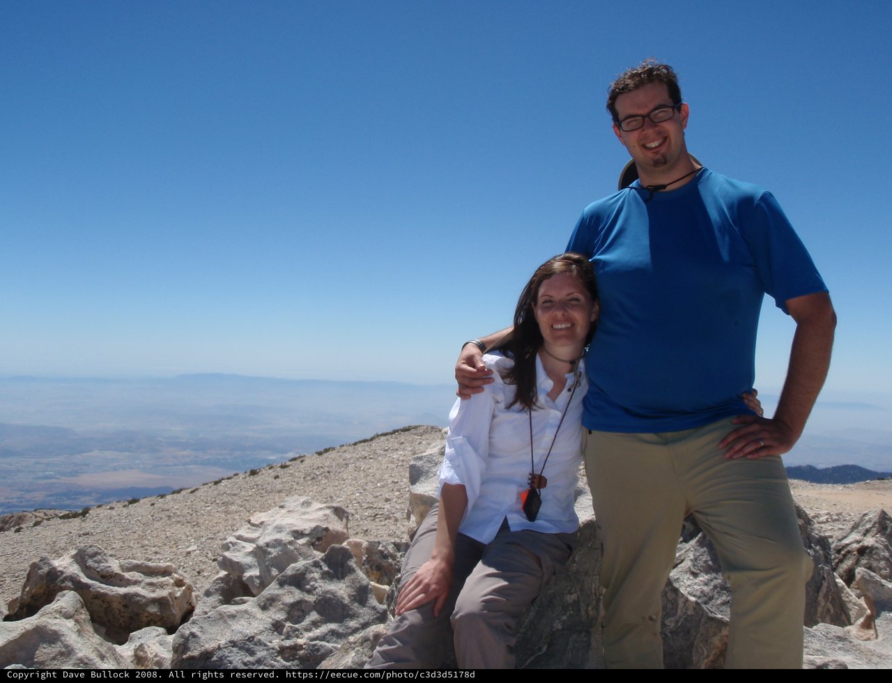 Couple Triumphant at San Gorgonio Mountain Summit