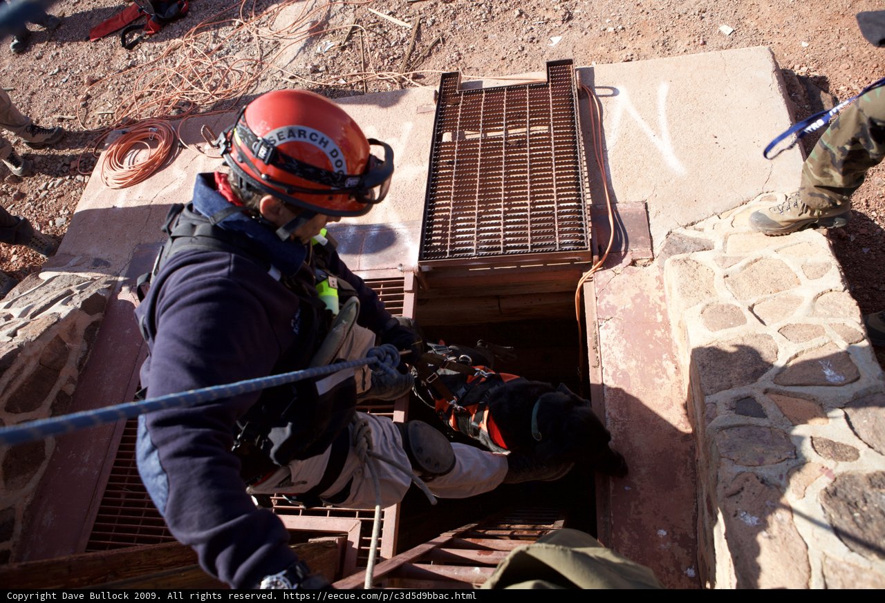 Rescuer Descends into Mine