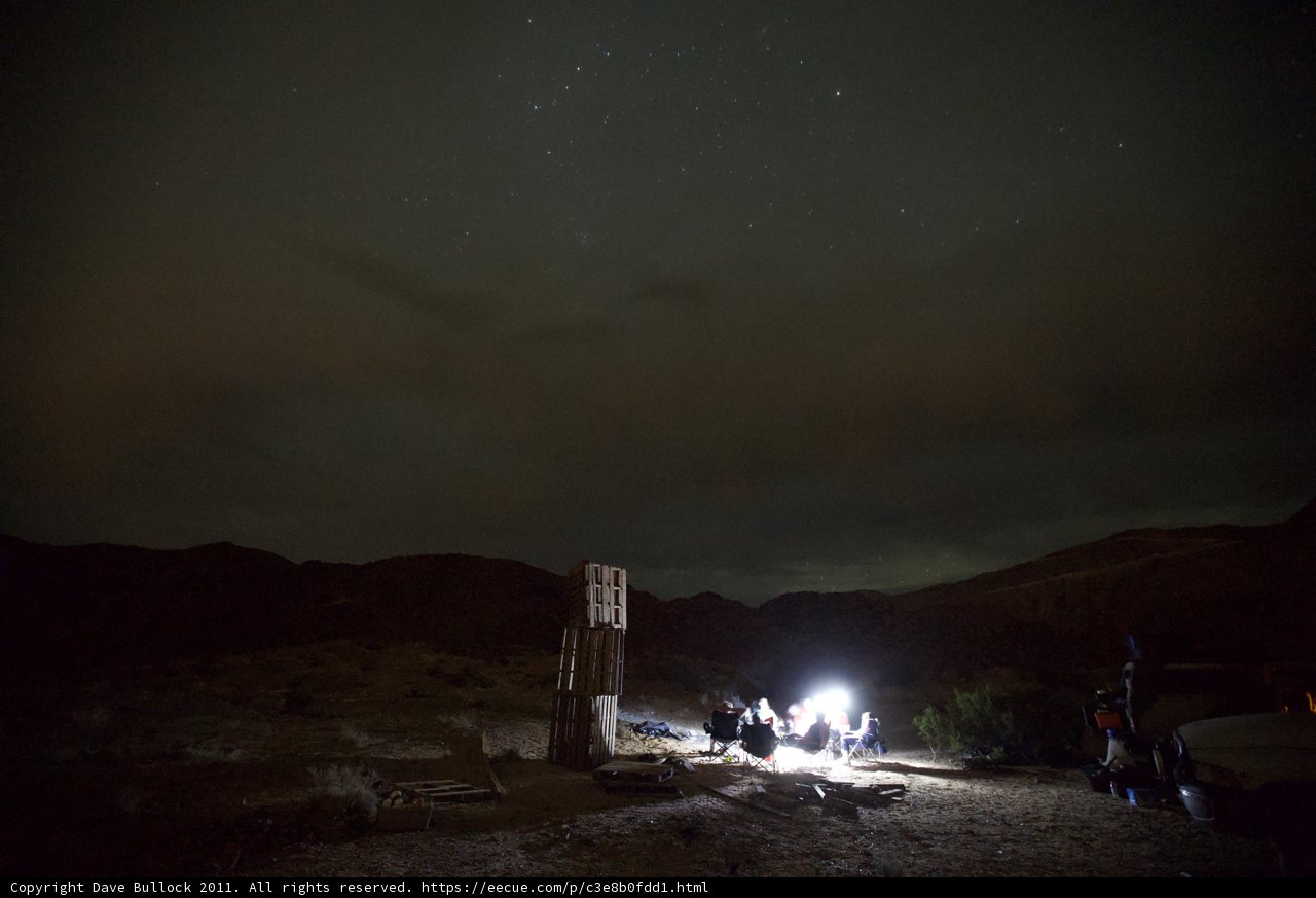 Night Sky Bonfire in the Desert