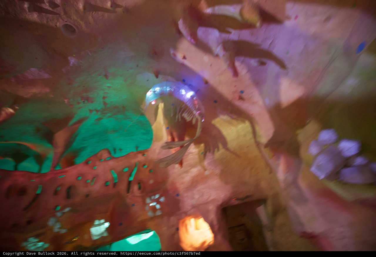 Colorful Abstract Light Projection Through Stained Glass