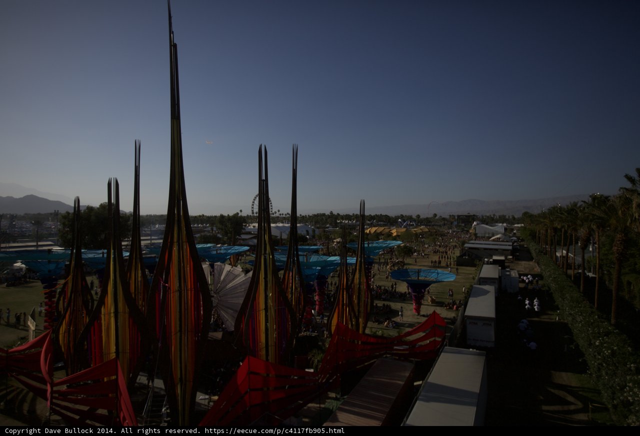 Tents under the Coachella sky