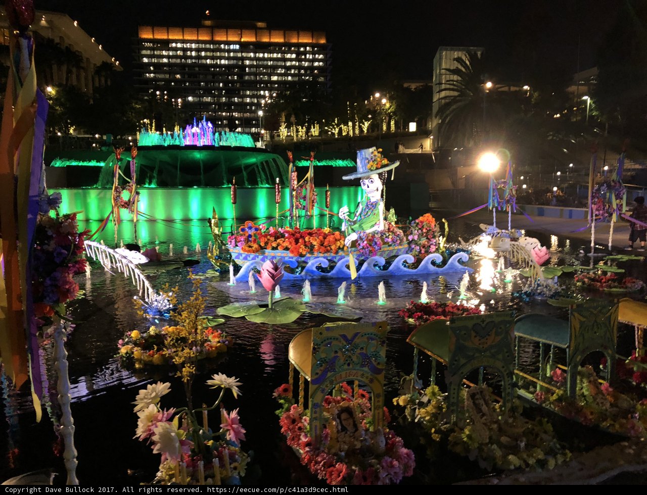 Illuminated Float at Night